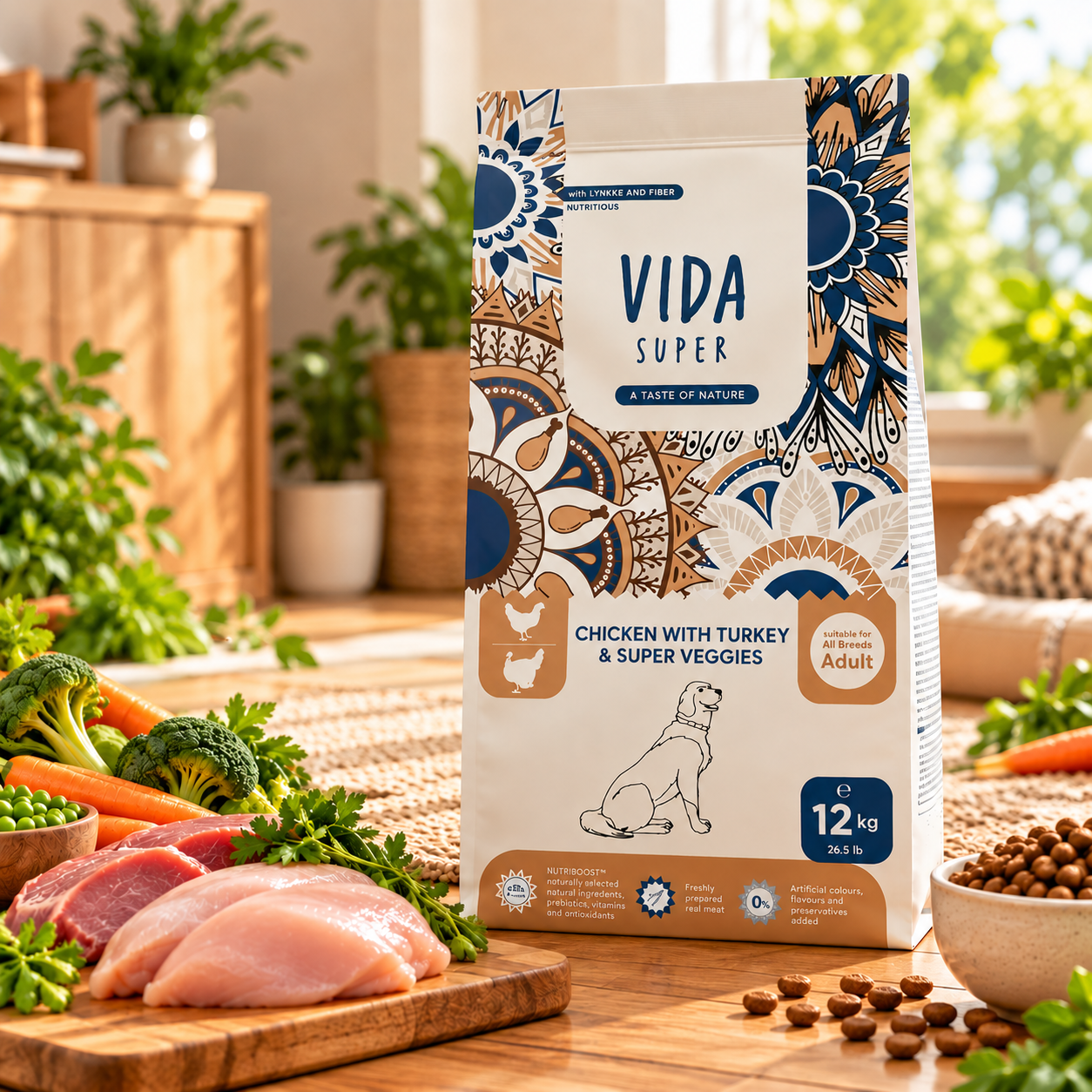 Vida Chicken With Turkey & Super Veggies 12kg