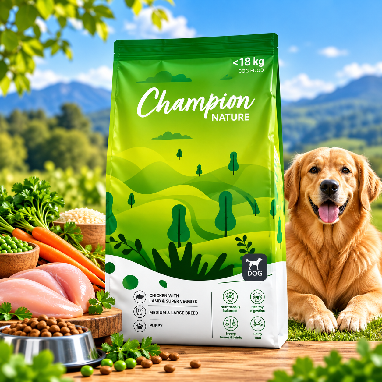 Champion Nature Chicken With Turkey & Super Veggies 18kg