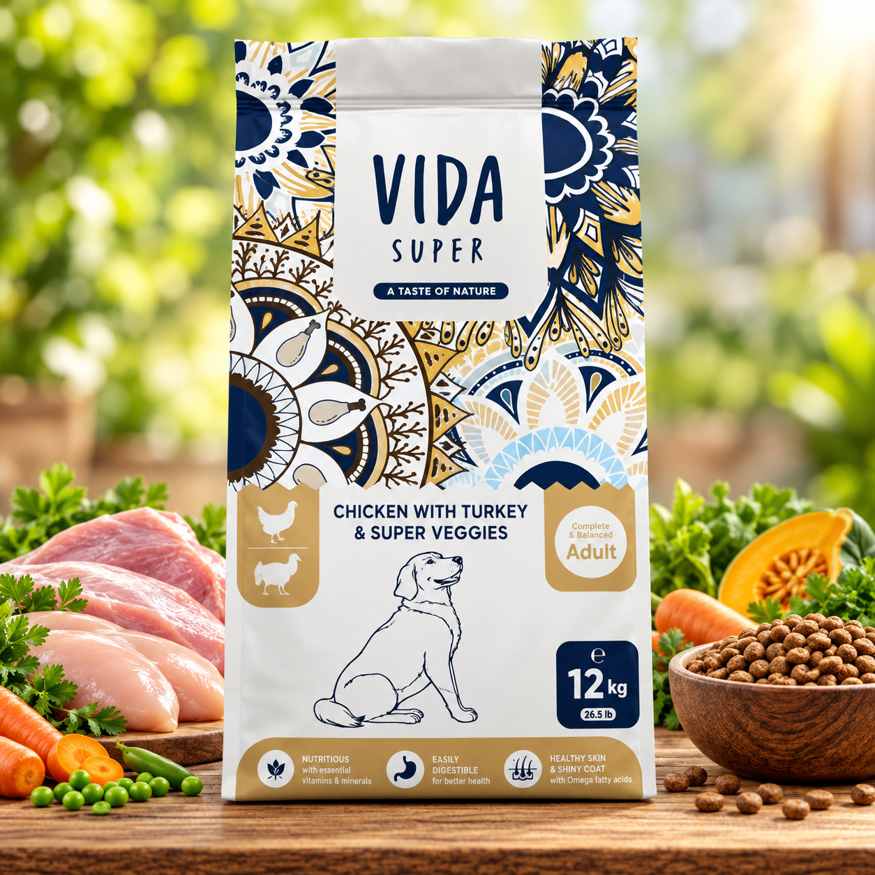 Vida Super Chicken With Turkey & Super Veggis 12kg