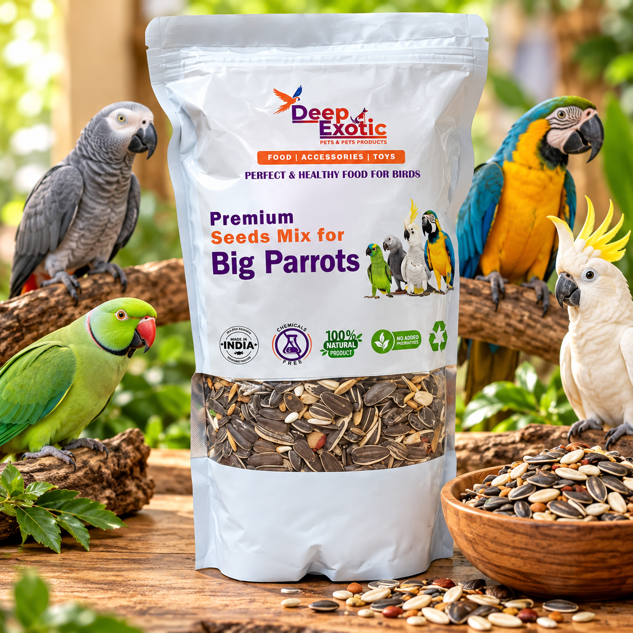 Premium Seed Mix For Big Parrots