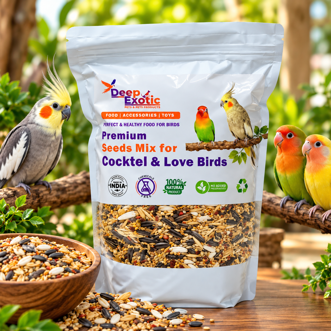 Premium Seed Mix For Cocktel & Love Bird